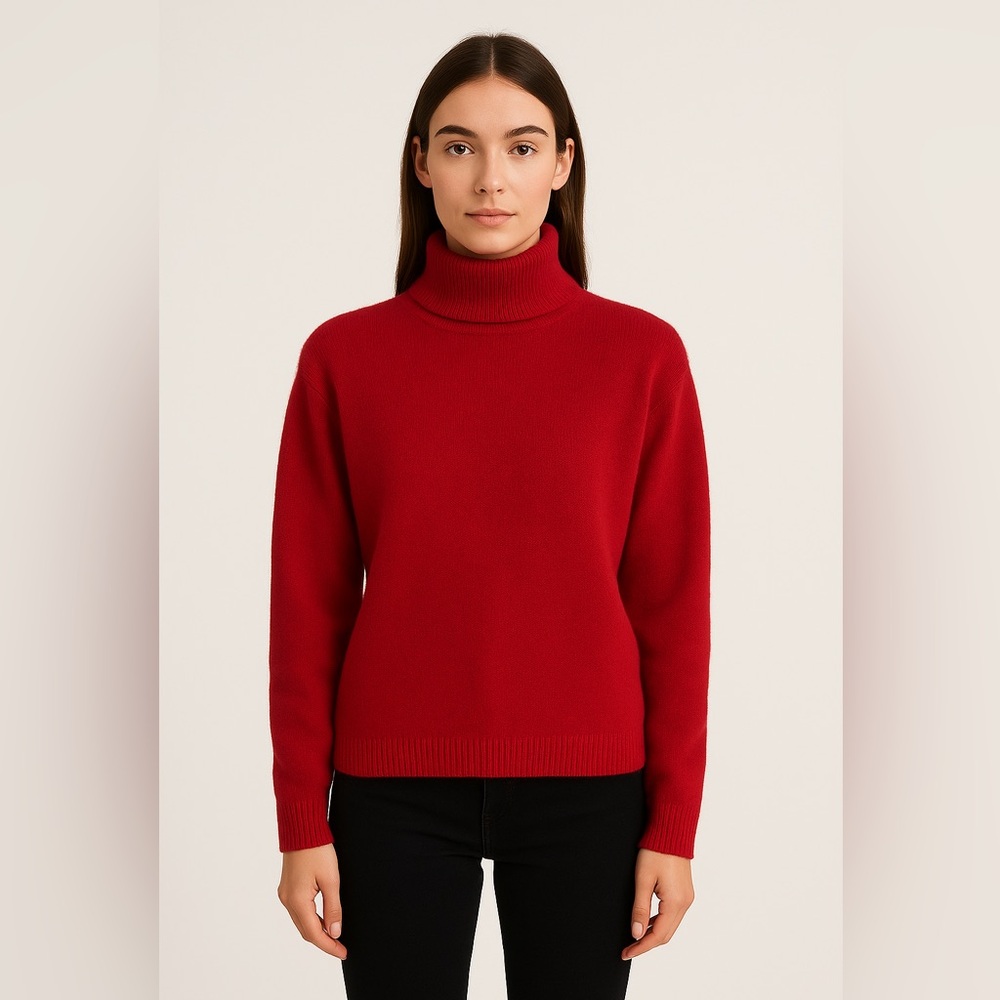 Charter Club Lambswool blend mock neck sweater. Sz Med. classic, Holiday